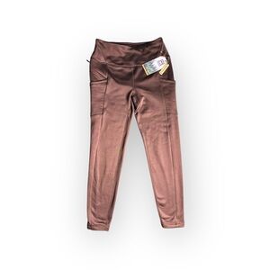 Avalanche High Waisted Fleece Lined Leggings Brown Size Large NWT